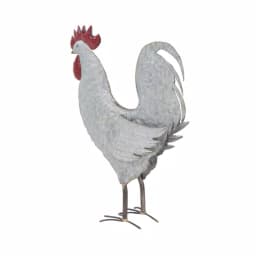 LITTON LANE 20 in. Standing Hen Iron Sculpture - Distressed White Farmhouse Rooster Decor thumbnail 4