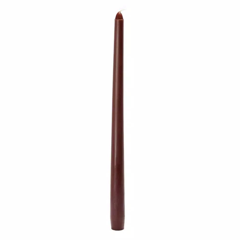 Zest Candle 12-Pack Brown Taper Candles, 12 in. Height for Weddings, Holidays, and Formal Events
