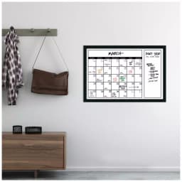 Amanti Art 38 in. W x 26 in. H Framed Glass Dry Erase Calendar Board, Mezzanotte Satin Black Wood thumbnail 6
