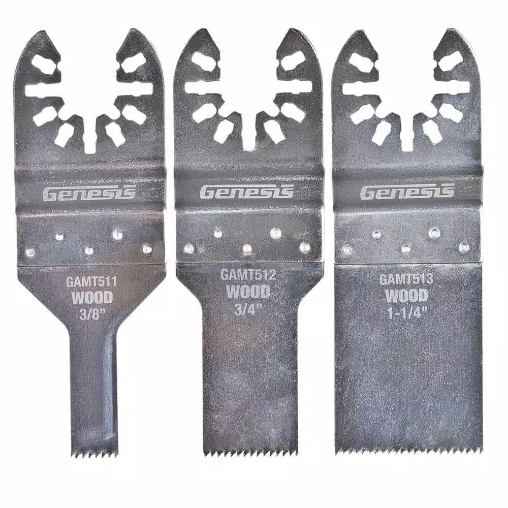 Genesis Universal Quick-Fit Flush Cut Blade Assortment Pack, 3-Piece Stainless Steel