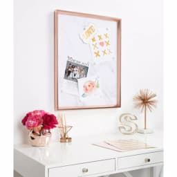 Kate and Laurel Calter Rose Gold Marble Magnetic Memo Board - Large Wall Organizer for Home or Office thumbnail 5