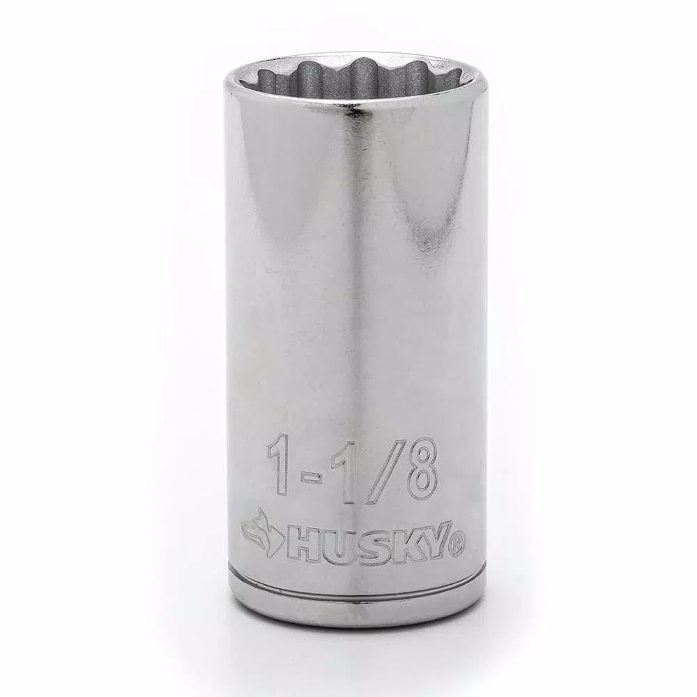 Husky 1/2 in. Drive 1-1/8 in. Deep 12-Point Socket