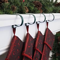 Haute Decor Original MantleClip Stocking Holder, Hunter Green (4-Pack) thumbnail 2