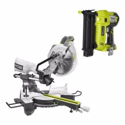 RYOBI 10 in. Sliding Compound Miter Saw & 18V ONE+ AirStrike 18-Gauge Brad Nailer Combo Kit thumbnail 1