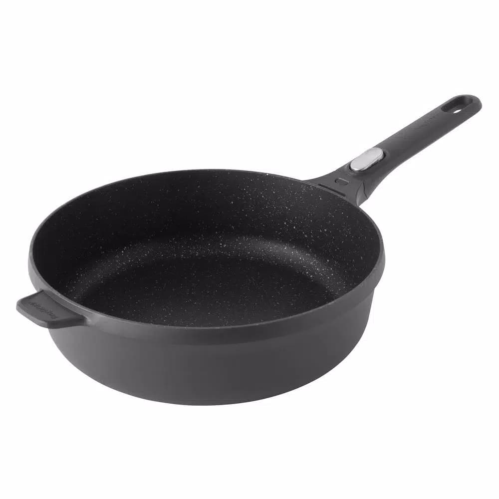 BergHOFF GEM 4.6 qt. Cast Aluminum Nonstick Saute Pan with Glass Lid, Black