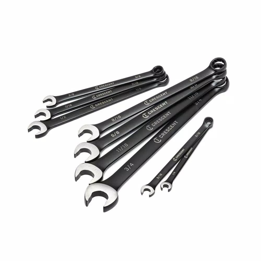 Crescent X10 12-Point Long Pattern Combination SAE Wrench Set, 9-Piece