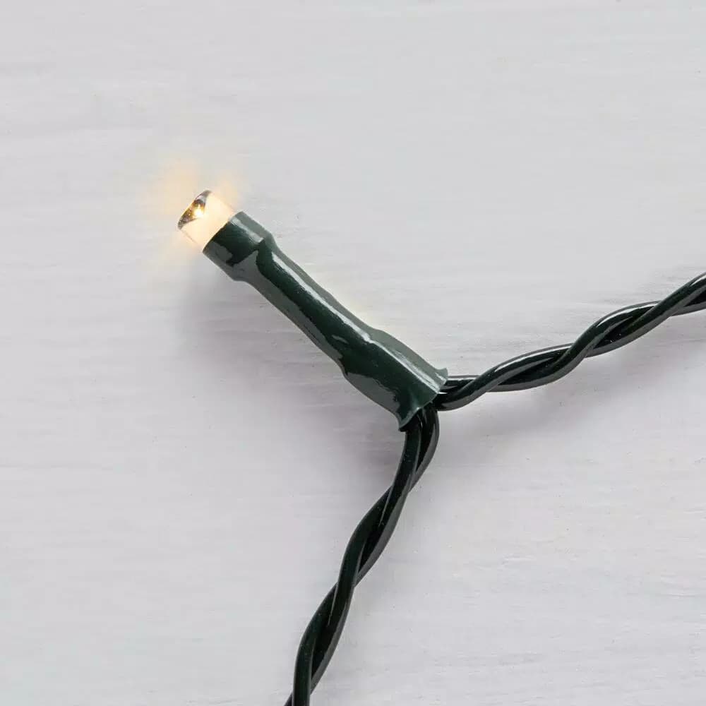 Home Accents Holiday 26 ft. 100-Light White LED Battery-Operated String Lights with Timer, 8 Functions