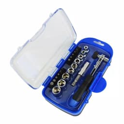 Best Value 24-Piece Ratchet Socket and Bit Set with Heavy Duty Carrying Case thumbnail 1