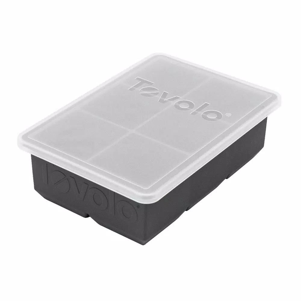 Tovolo Large 2 in. Silicone King Cube Ice Mold Tray with Lid for Whiskey and Cocktails