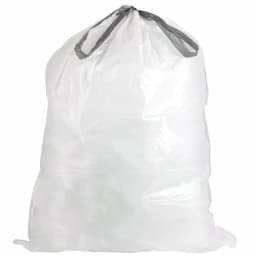 Plasticplace White Low Density Drawstring Trash Bags, 20 in. x 22 in., 8 Gal., 0.7 mil, 200 Count Case thumbnail 1