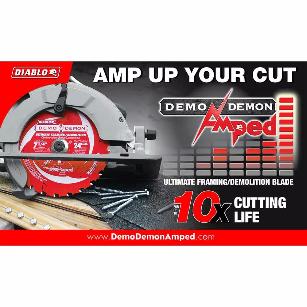 DIABLO Freud Demo Demon Amped 7-1/4 in. 24-Teeth Circular Saw Blade for Framing and Demolition