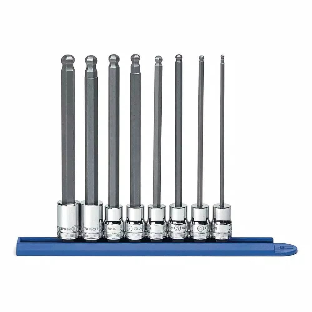 GearWrench 3/8 in. Drive Metric Ball Hex Bit Socket Set, 8-Piece