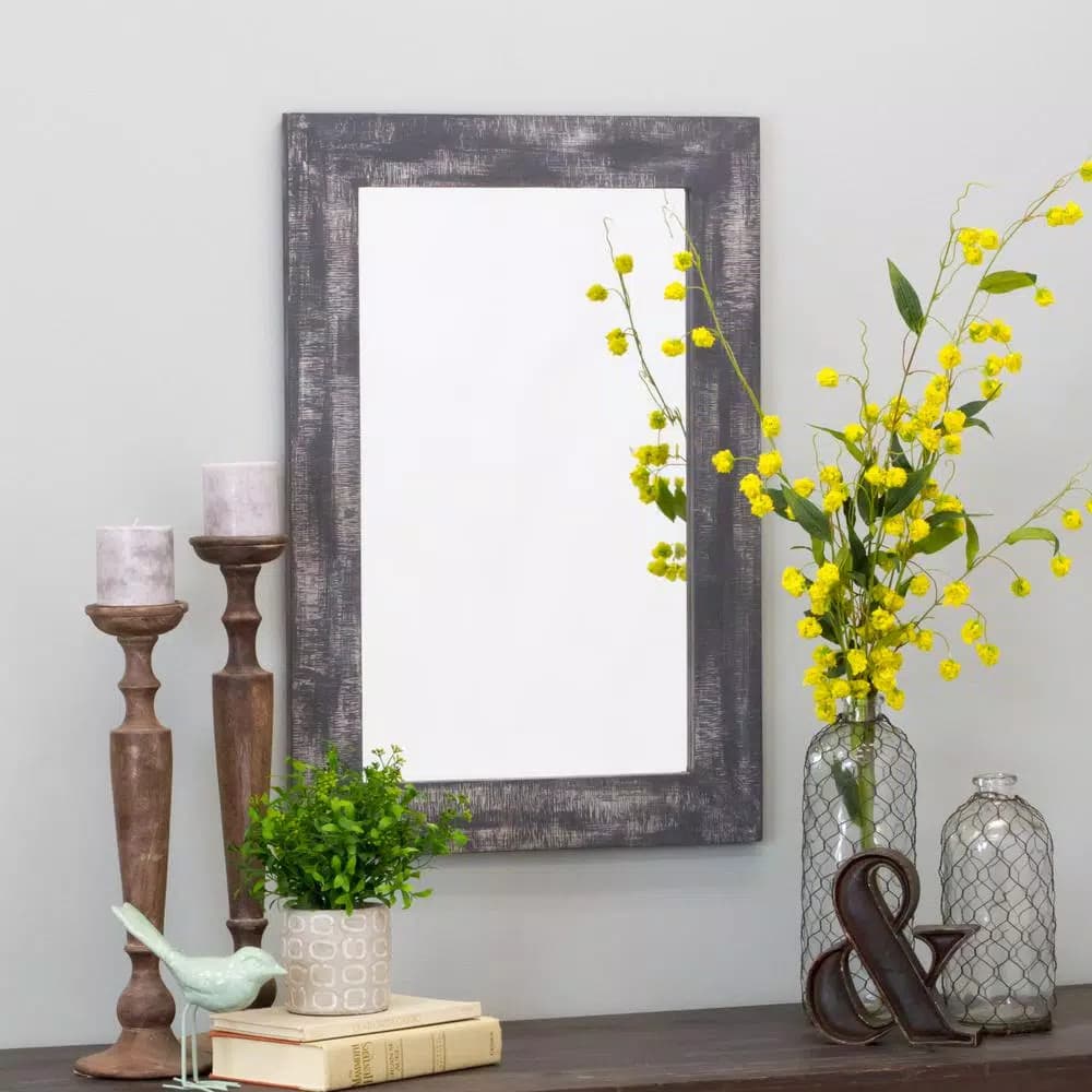 Aspire Home Accents Pueblo Beveled Glass Wall Mirror with Solid Wood Frame, 20 in. x 30 in.