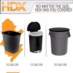 HDX 10 Gallon Clear Waste Liner Trash Bags, 0.31 Mil High-Density Polyethylene, 250 Count thumbnail 2