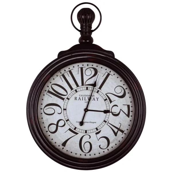 Yosemite Home Decor Caledonian Railway Black Oversized Wall Clock