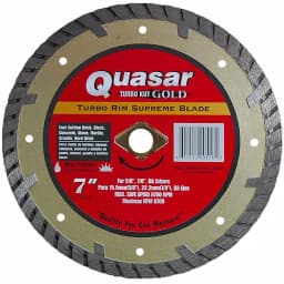 Quasar Turbo Kut Gold 7 in. Turbo Rim Supreme Diamond Blade thumbnail 1