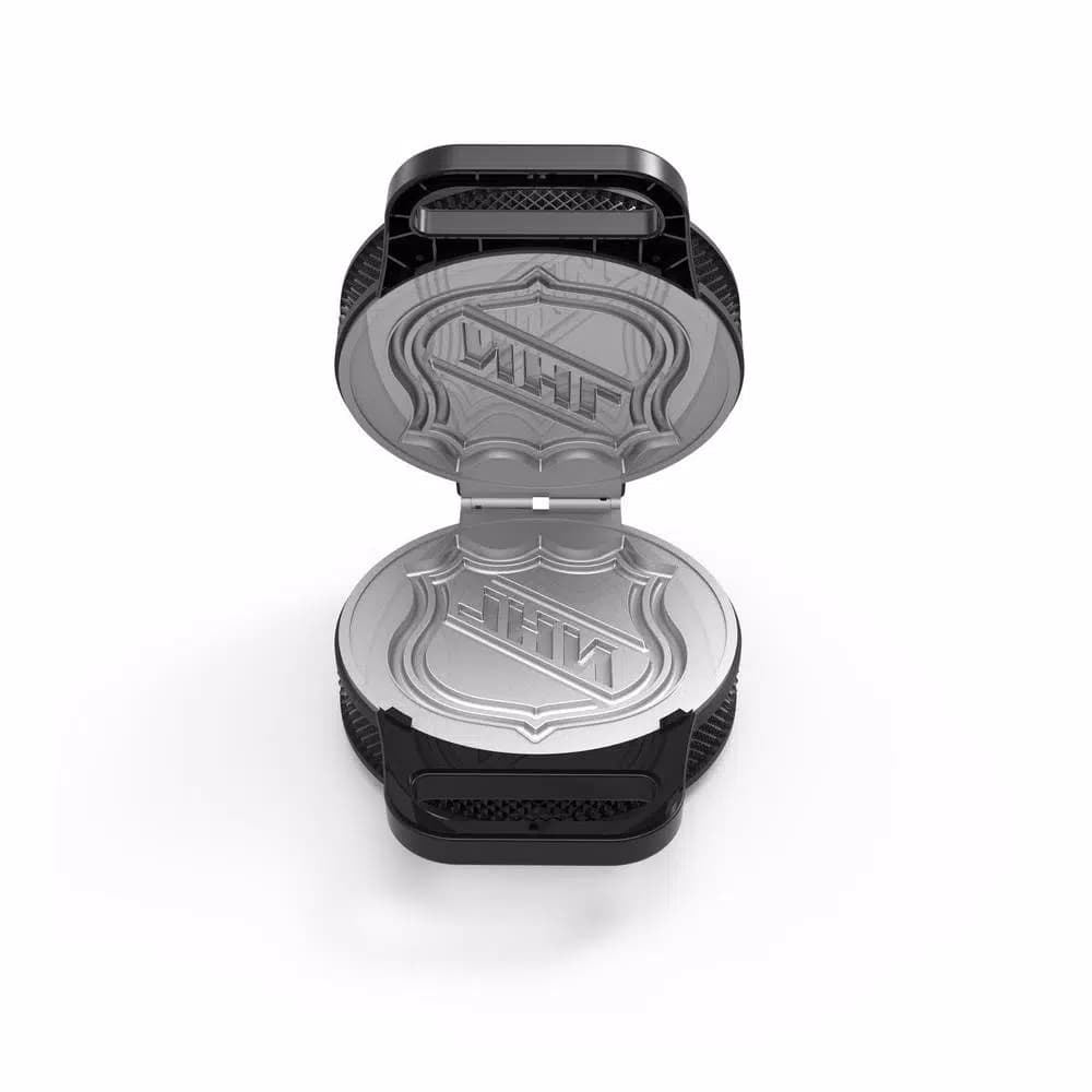 Pangea Brands NHL Hockey Puck Waffle Maker, Black Electric Grille