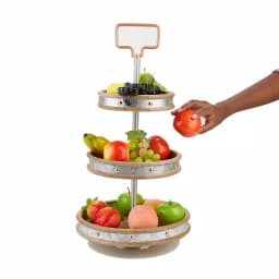 Mind Reader Products 3-Tier Silver Cake Stand with Handle, Galvanized Steel Dessert Display thumbnail 8