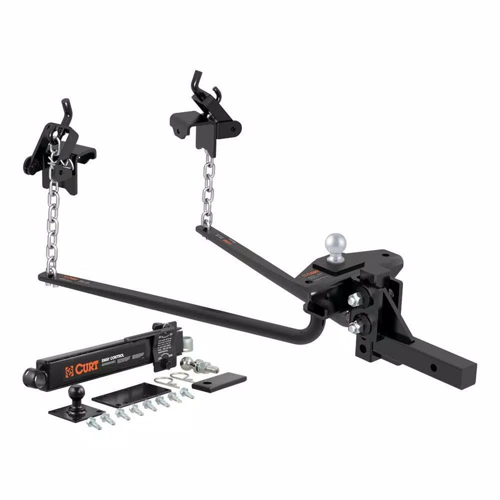 CURT Round Bar Weight Distribution Hitch Kit, 10,000 - 14,000 lbs. GTW, 31-5/8" Bars