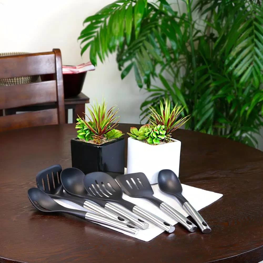 Better Chef Nylon Kitchen Utensil Set, 6-Piece Black Cooking Tool Set