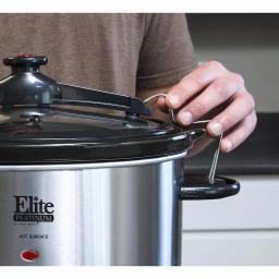 Elite Platinum 8.5 Qt. Stainless Steel Slow Cooker with Locking Lid and Silicone Gasket Seal thumbnail 4