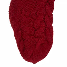 Glitzhome 24 in. Red Knitted Christmas Stocking with Pom Pom Balls - Acrylic thumbnail 4