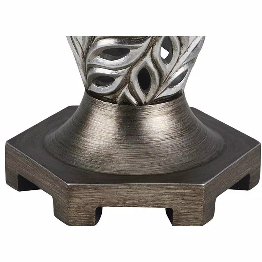 Unbranded Kiara 15.75 in. Silver Peacock Feather Decorative Table Vase