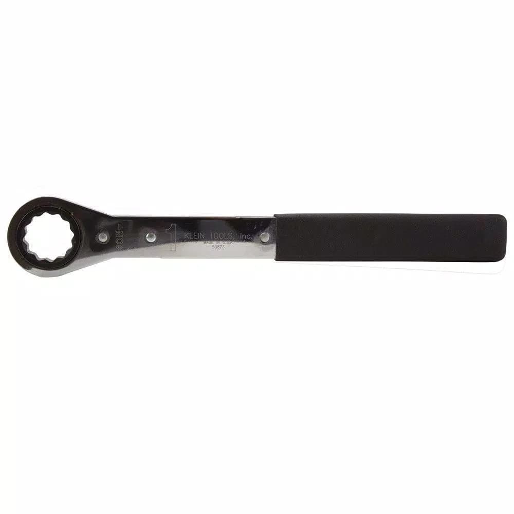 Klein Tools 1 in. Ratcheting Box End Wrench, Chrome Plated