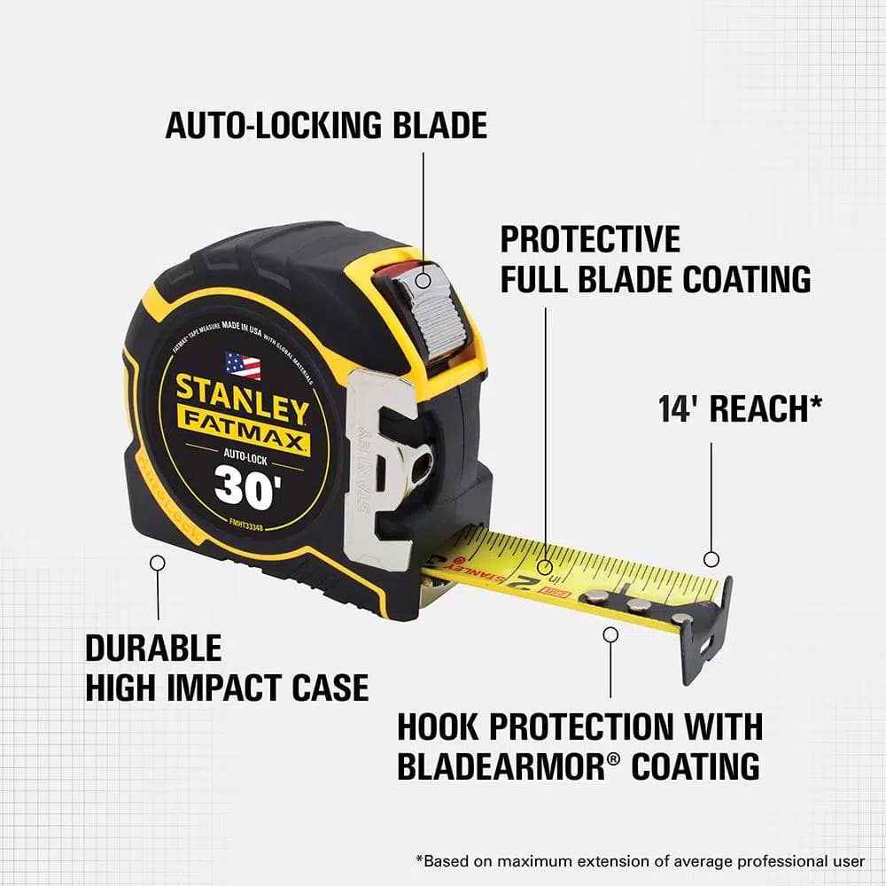 STANLEY FATMAX 30 ft. x 1.25 in. Auto-Lock Tape Measure