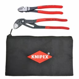 KNIPEX 3-Piece Pliers Set: 10 in. Cobra Box Joint & 8 in. Diagonal Cutting Pliers with Canvas Bag thumbnail 1