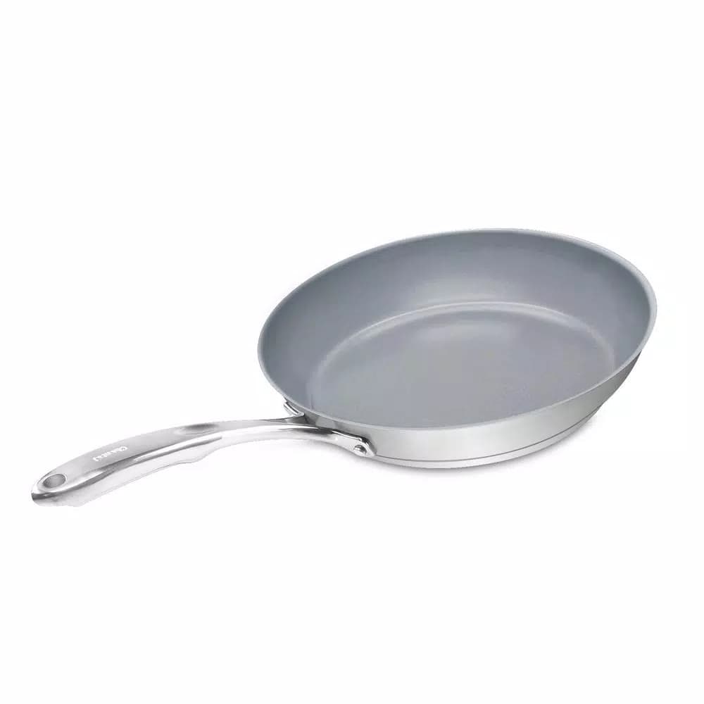 Chantal Induction 21 Steel 10 in. Stainless Steel Ceramic Nonstick Frying Pan, Brushed Stainless Steel