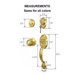 Constructor Satin Nickel Modern Keyed Entry Handleset with Single Cylinder Deadbolt thumbnail 2