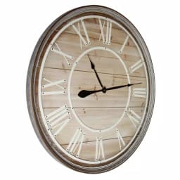 Yosemite Home Decor Rustic Age Distressed Brown Oversized 31-in Wall Clock - Industrial Wood & Metal Design thumbnail 4