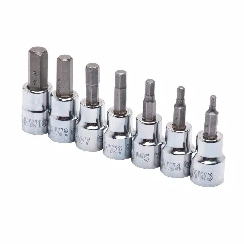 Husky 7-Piece Metric Hex Bit Socket Set, 3/8 in. Drive
