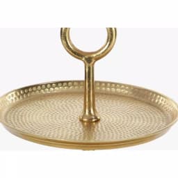 LITTON LANE Modern Reflections 3-Tier Gold Aluminum Cake Stand, 22 x 17 in. thumbnail 4