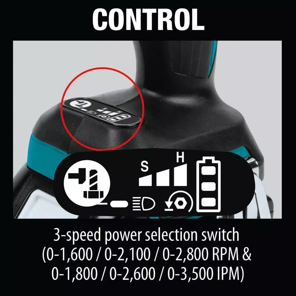Makita 18V LXT Brushless 1/2 in. 3-Speed Impact Wrench Kit with 2.0 Ah Battery and Charger