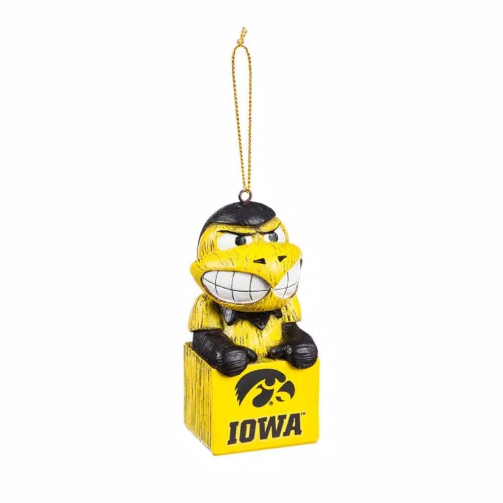 Team Sports America University of Iowa NCAA Mascot Tiki Totem Christmas Ornament