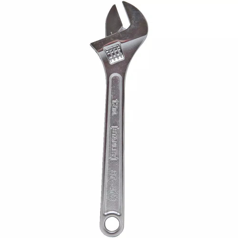 Stanley 12 in. Adjustable Wrench with Chrome Vanadium Steel Construction