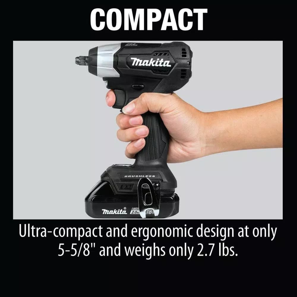 Makita 18V LXT Sub-Compact Brushless 3/8 in. Square Drive Impact Wrench Kit