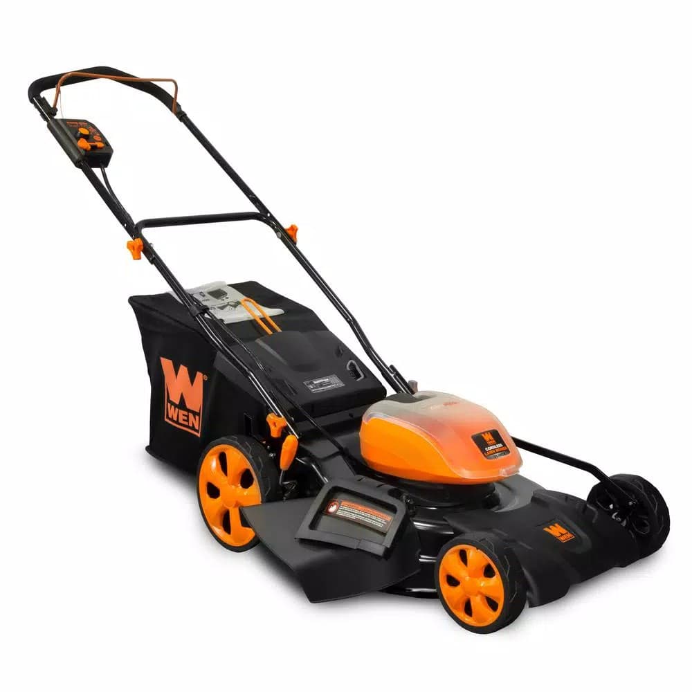WEN 40V Max Cordless 21 in. 3-in-1 Walk Behind Push Lawn Mower with 2 Batteries and Charger