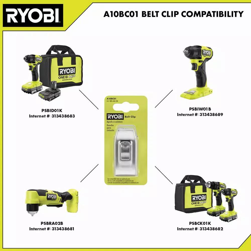 RYOBI Premium Metal Belt Clip Attachment for ONE+ HP Drills and Impact Drivers