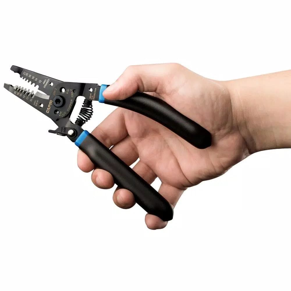 Capri Tools Professional Portable Wire Stripper and Cutter, 10-24 AWG, with Screw Shearer