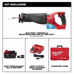 Milwaukee M18 FUEL ONE-KEY Reciprocating Saw Kit with Two 5.0 Ah Batteries and Charger thumbnail 2