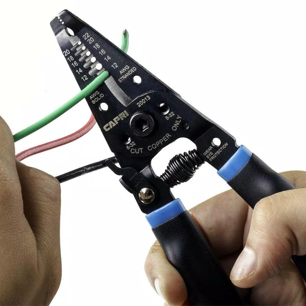 Capri Tools Professional Portable Wire Stripper and Cutter, 10-24 AWG, with Screw Shearer