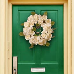 National Tree Company 16 in. White Rose Wreath with Green Leaves - Artificial Floral Wreath for Weddings and Special Occasions thumbnail 4