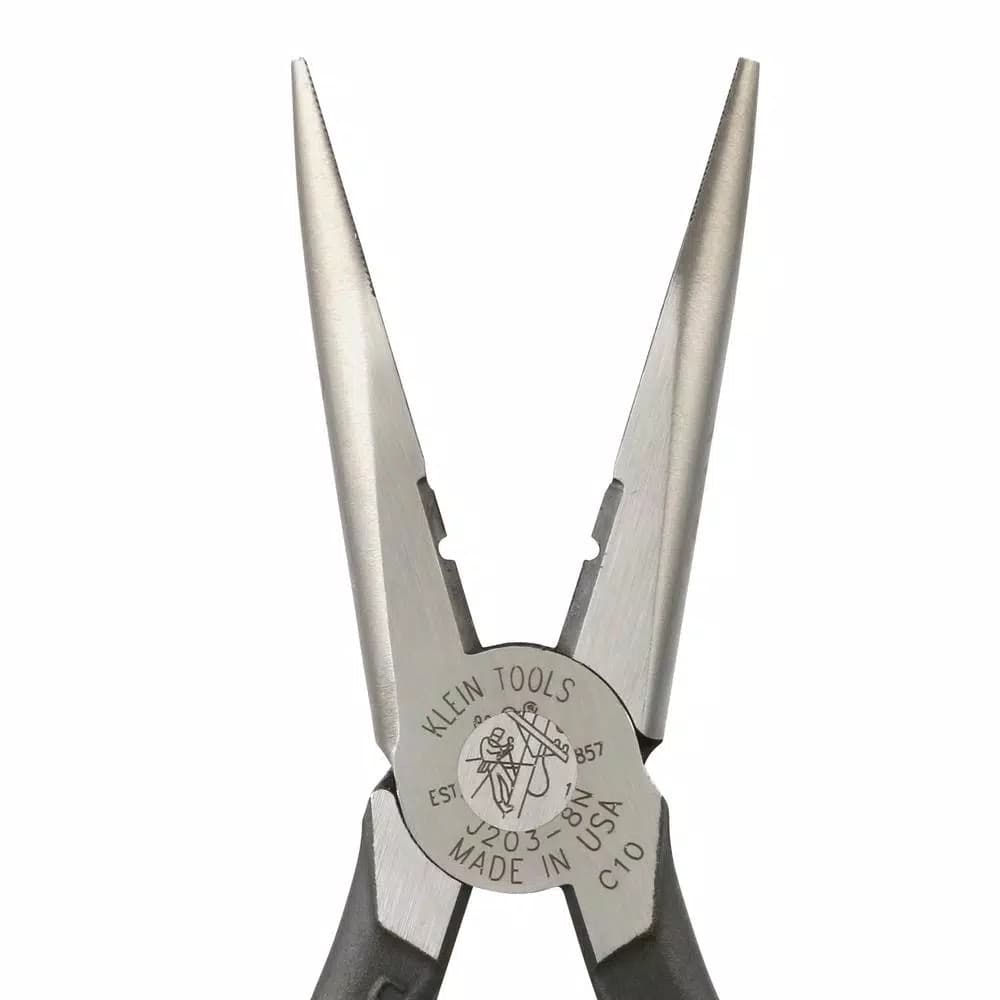 Klein Tools Journeyman 8.5 in. Heavy-Duty Long Nose Side-Cutting Pliers with Skinning Hole