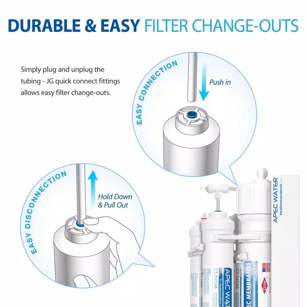 APEC Water Systems APEC RO-QUICK90 4-Stage Under-Sink Reverse Osmosis Drinking Water Filtration System