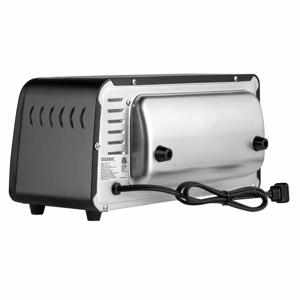 Courant 2-Slice Compact Toaster Oven with Bake Tray and Toast Rack, Black