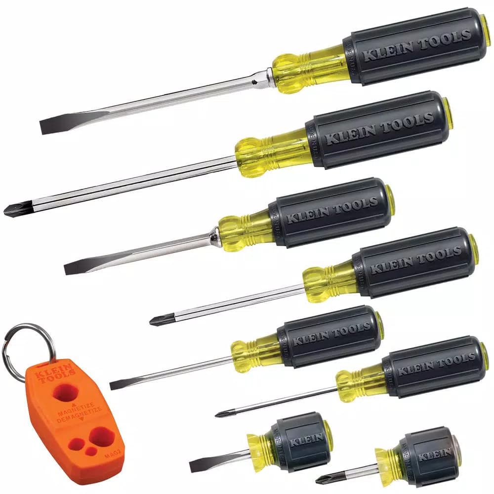 Klein Tools 8-Piece Screwdriver Set with Patented Magnetizer/Demagnetizer and Cushion-Grip Handles