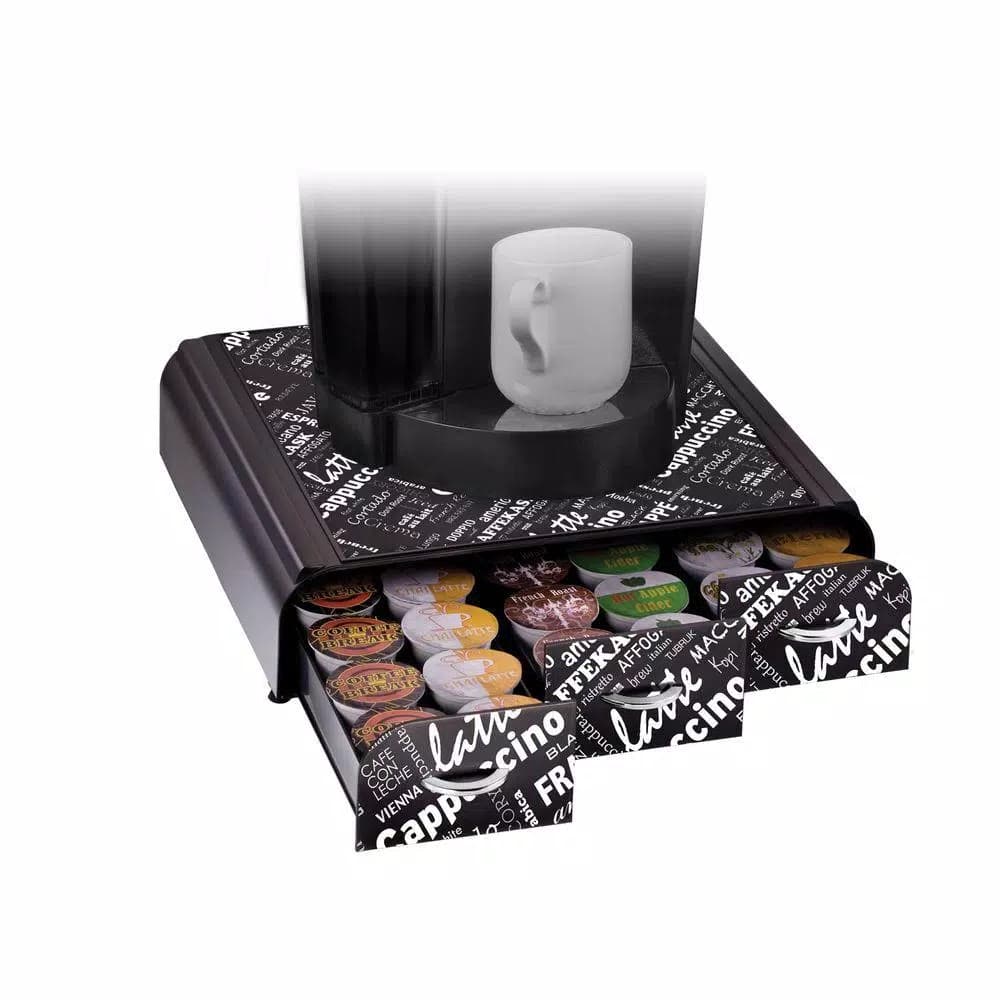 Mind Reader Anchor 36-Capacity Black Coffee Pod Storage Drawer for K-Cup and Single Serve Machines